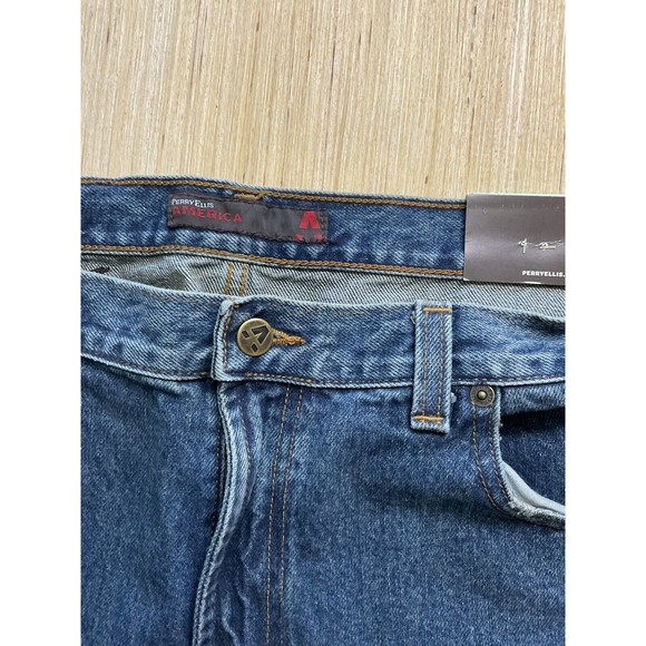 PERRY ELLIS AMERICA Mens VTG Blue Jeans 420 Stonewash Loose Straight Leg 34 X 30 - Picture 7 of 10